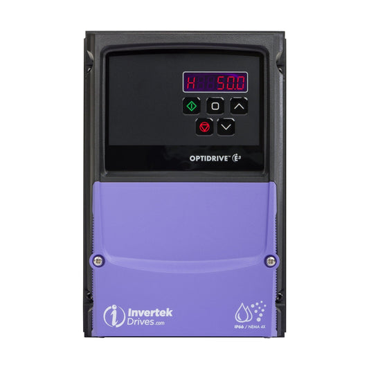 E3 IP66 Indoor/Outdoor 0.37kW 230V 1ph to 3ph AC Inverter, C1 EMC