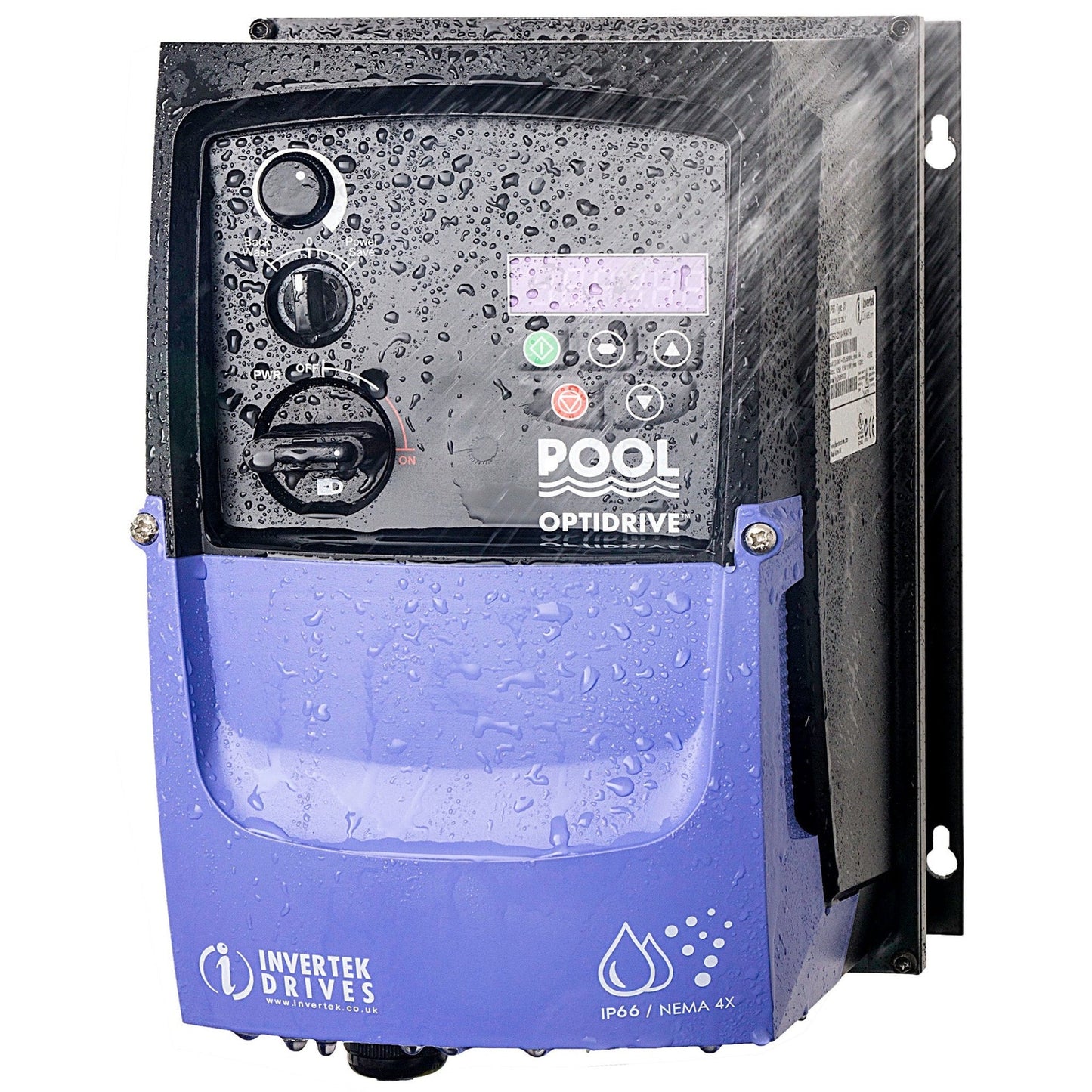 Pool Power Saver IP66 - 4.3A 240V 1ph to 1ph - AC Inverter Drive Speed Controller with Potentiometer and PowerSave/Off/BackWash switch