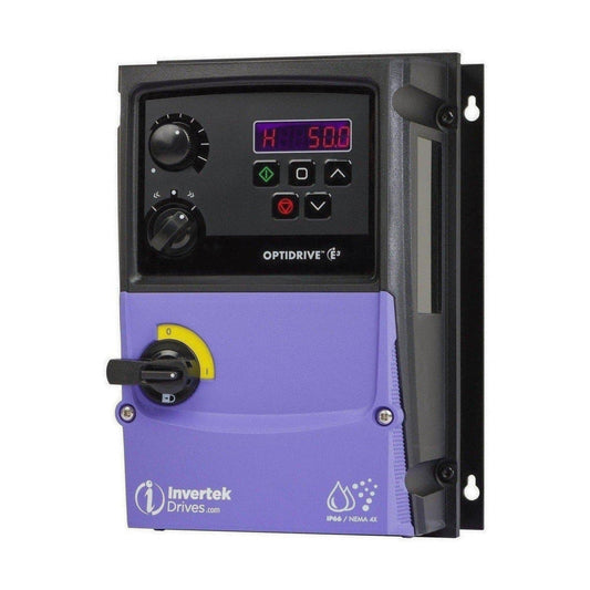 E3 IP66 Indoor/Outdoor 0.37kW 230V 1ph to 3ph AC Inverter, SW, C1 EMC