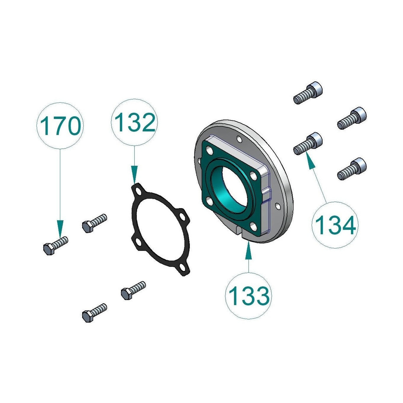 HYDROMEC FT100 80B14 Motor Face Q63/063/070/085/352/401/402/503/603