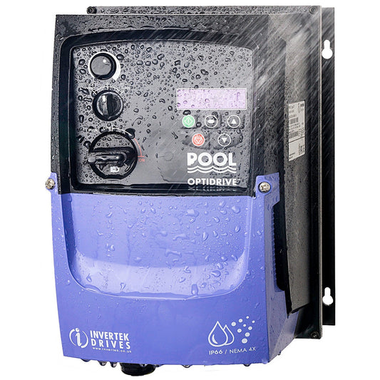 Pool Power Saver IP66 - 4.3A 240V 1ph to 1ph - AC Inverter Drive Speed Controller with Potentiometer and PowerSave/Off/BackWash switch